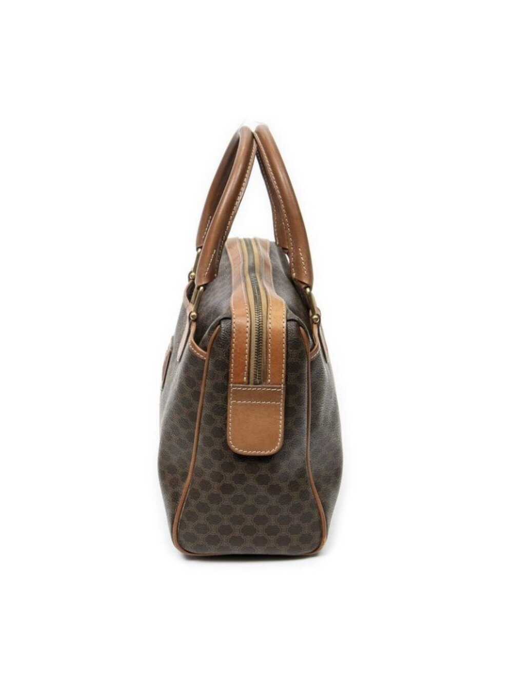 ★SOLD★ Celine Vintage Small Slip Pocket Boston Brown Macadam Canvas - Picture 3 of 10